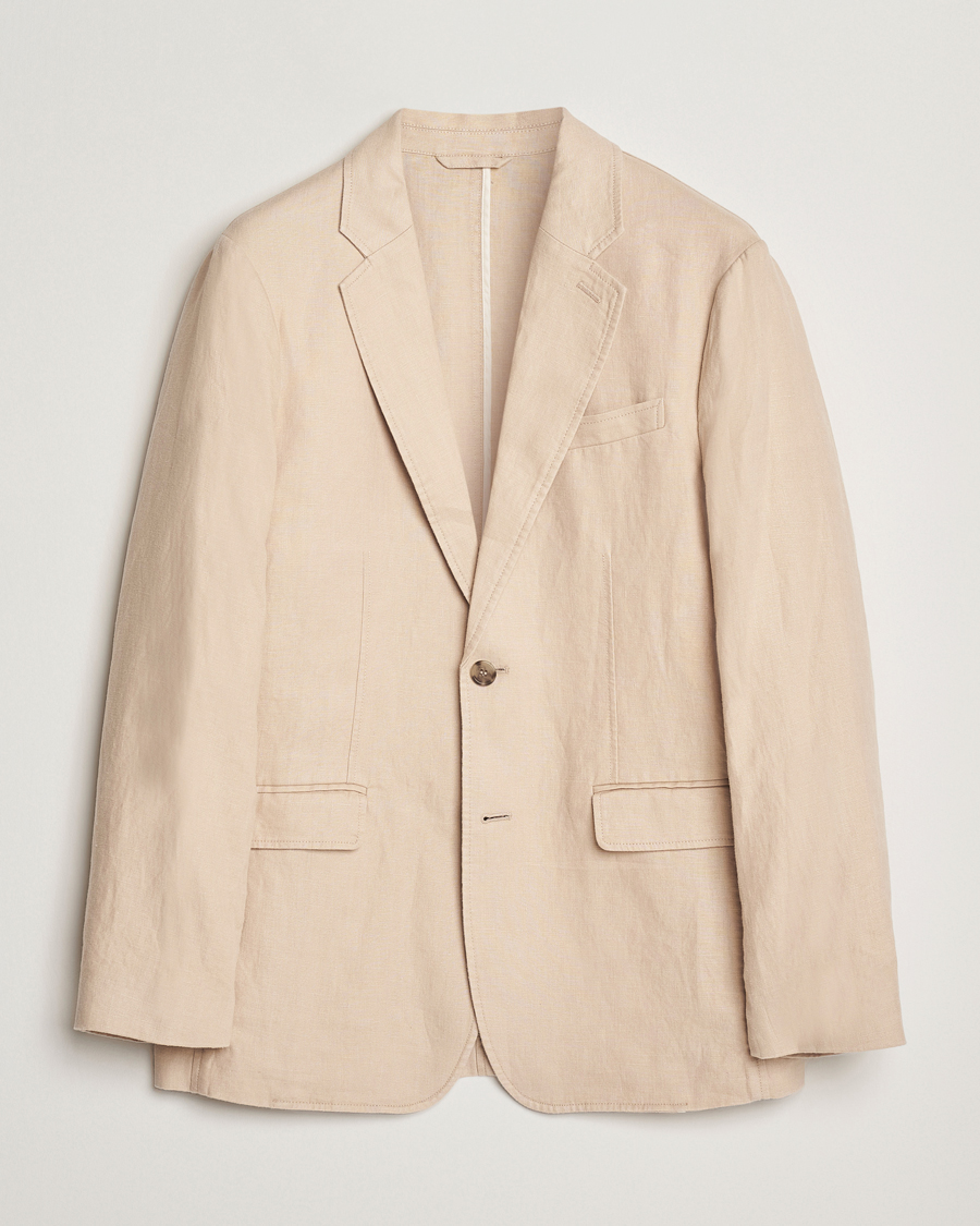 Herre | Dressjakker | GANT | Slim Fit Garment Dyed Linen Blazer Dry Sand