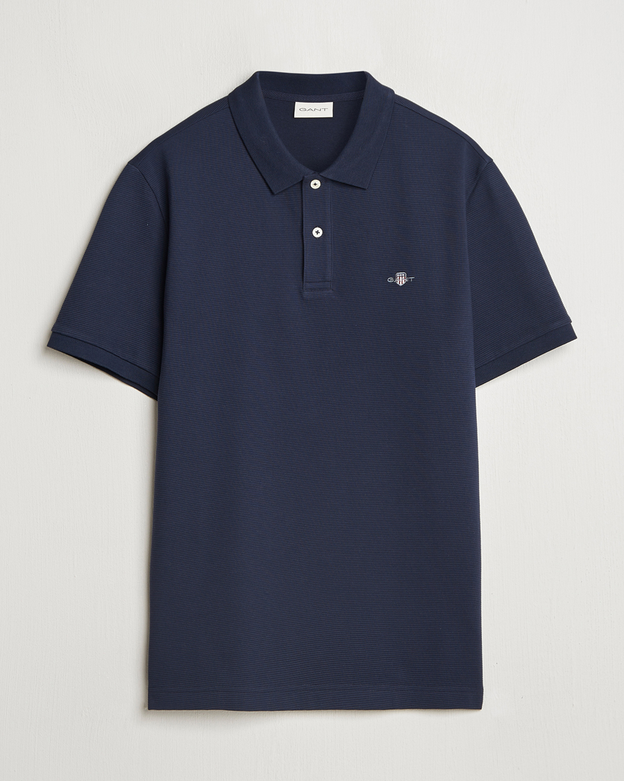 Herre | Pikéer | GANT | Textured Polo Evening Blue