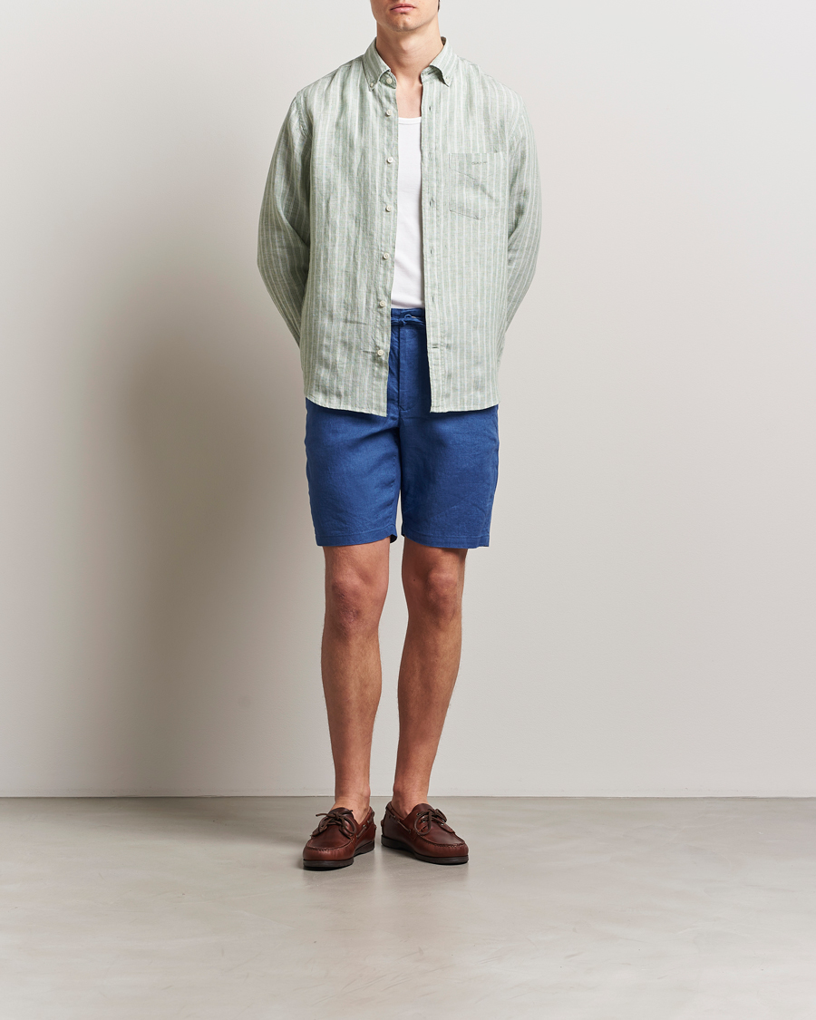 Herre | Shorts | GANT | Relaxed Linen Drawstring Shorts Rich Blue