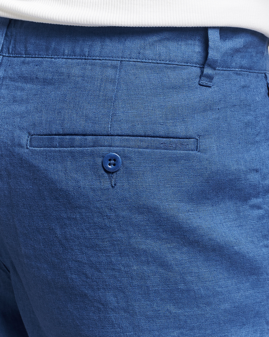Herre | Shorts | GANT | Relaxed Linen Drawstring Shorts Rich Blue