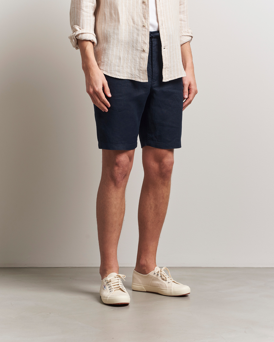 Herre | Shorts | GANT | Relaxed Linen Drawstring Shorts Evening Blue