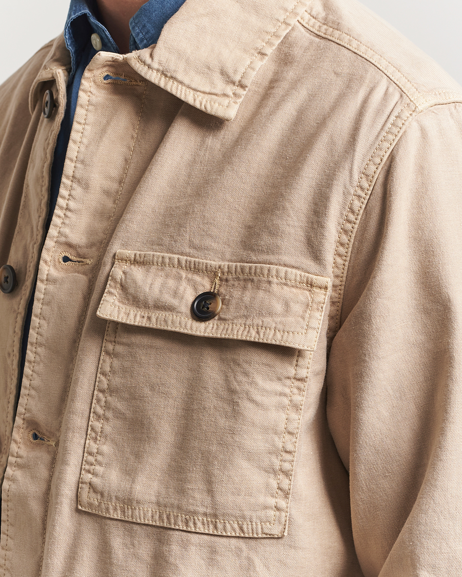 Herre | Skjorter | GANT | Linen/Cotton Twill Overshirt Dry Sand