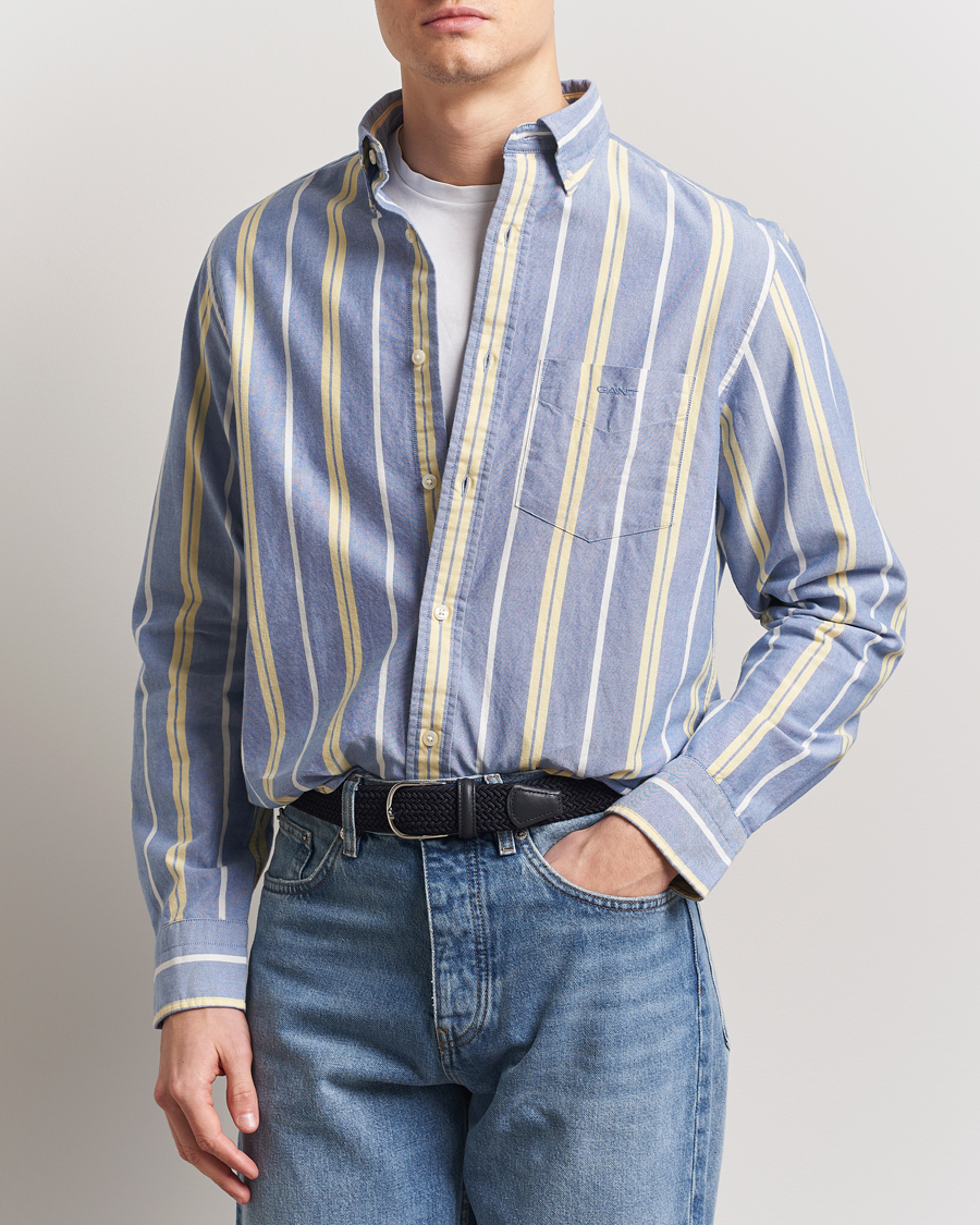 Herre | Skjorter | GANT | Regular Fit Archive Oxford Striped Shirt Rich Blue