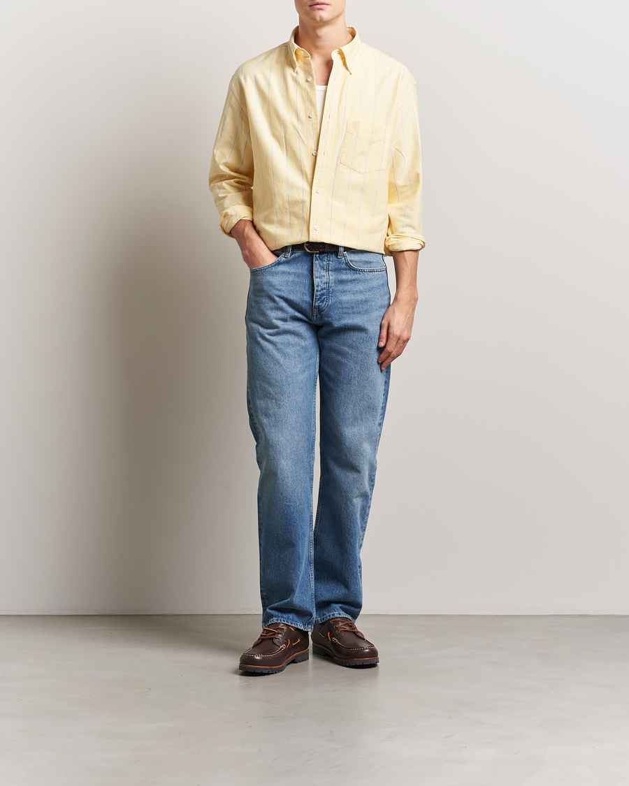 Herre | Skjorter | GANT | Regular Fit Heritage Oxford Striped Shirt Banana Yellow