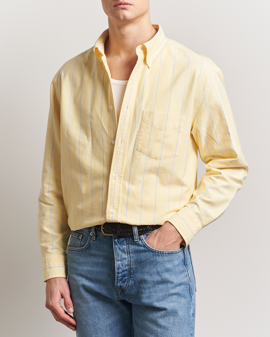 Herre | Skjorter | GANT | Regular Fit Heritage Oxford Striped Shirt Banana Yellow
