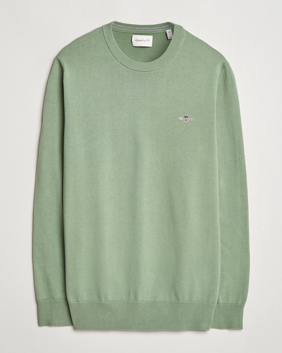 Herre | Gensere | GANT | Classic Cotton Crew Neck Kalamata Green