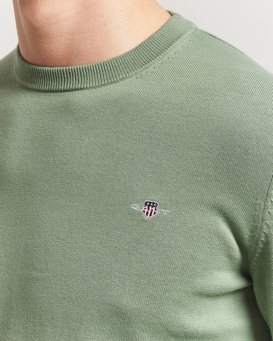 Herre | Gensere | GANT | Classic Cotton Crew Neck Kalamata Green