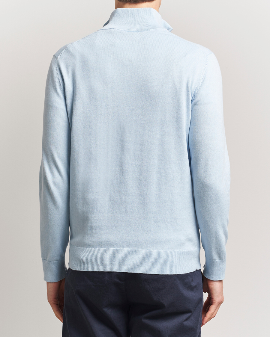 Herre | Gensere | GANT | Classic Cotton Half Zip Fresh Blue