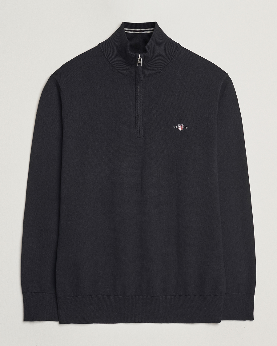 Herre | Gensere | GANT | Classic Cotton Half Zip Black