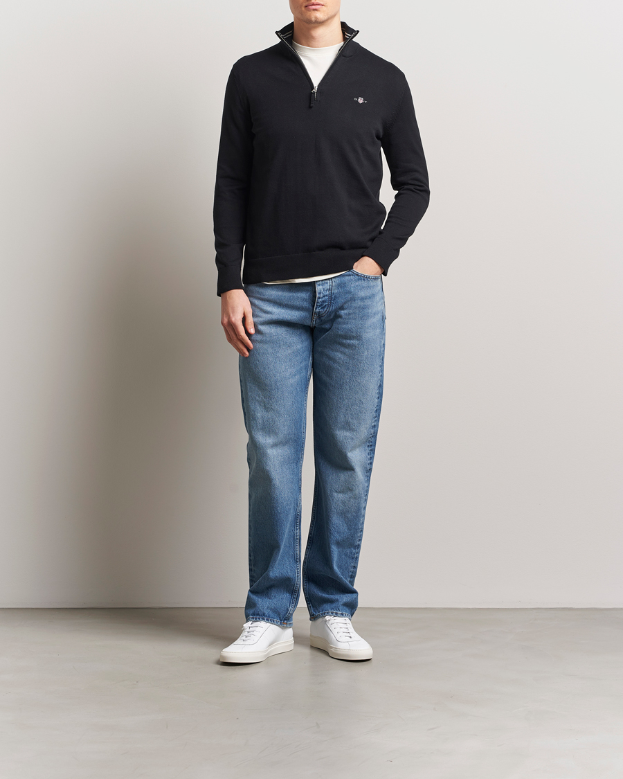 Herre | Gensere | GANT | Classic Cotton Half Zip Black