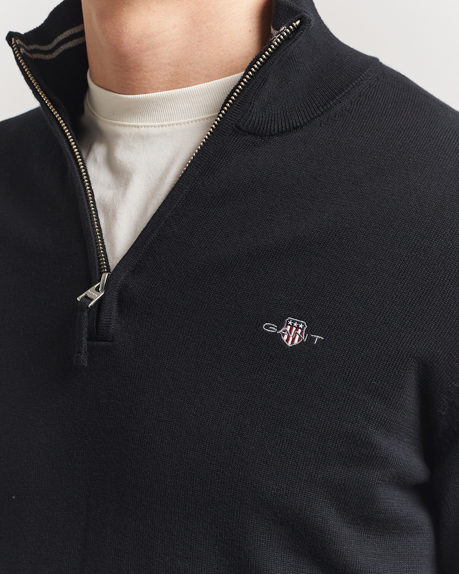 Herre | Gensere | GANT | Classic Cotton Half Zip Black