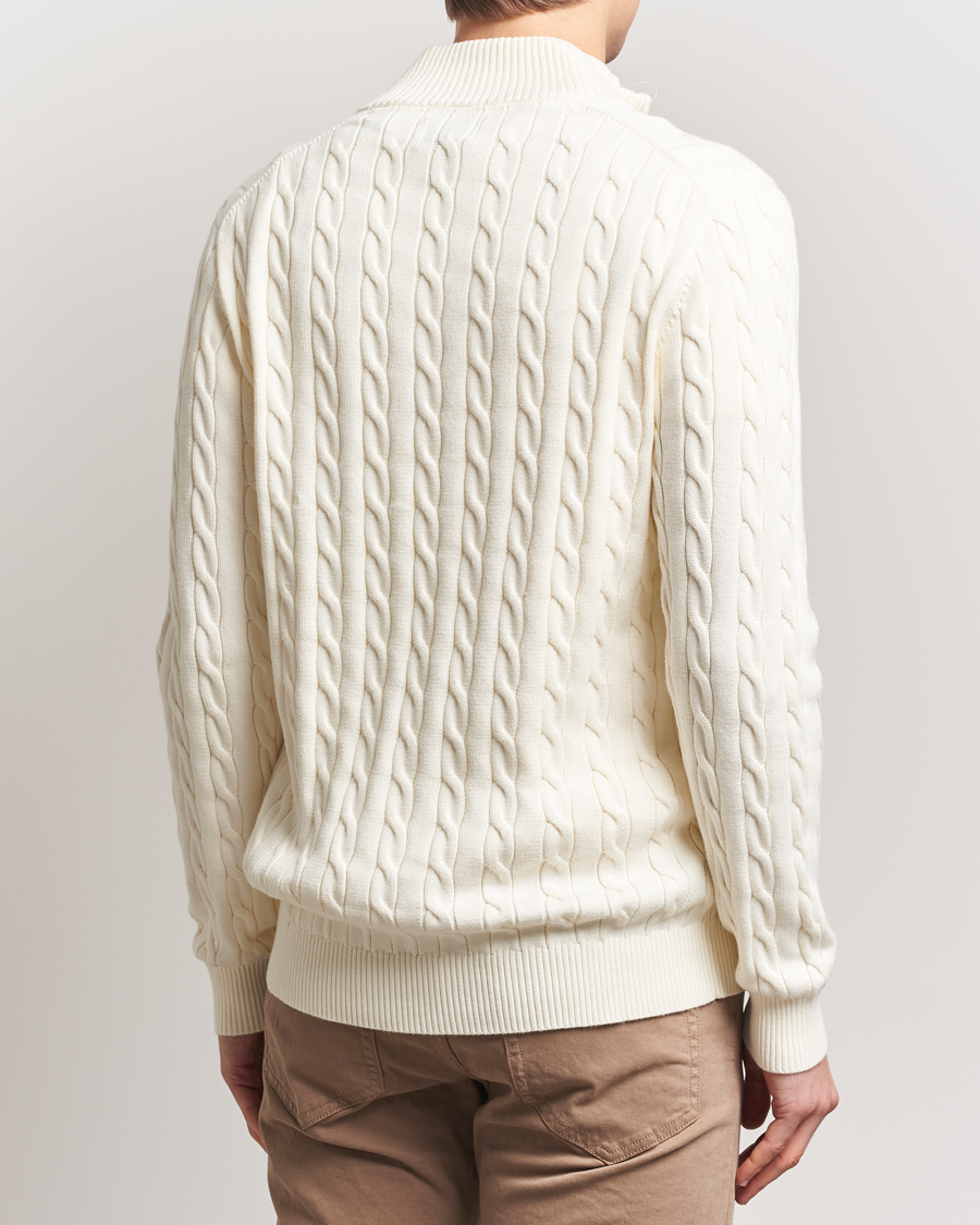 Herre | Gensere | Gant | Cotton Cable Half Zip Cream