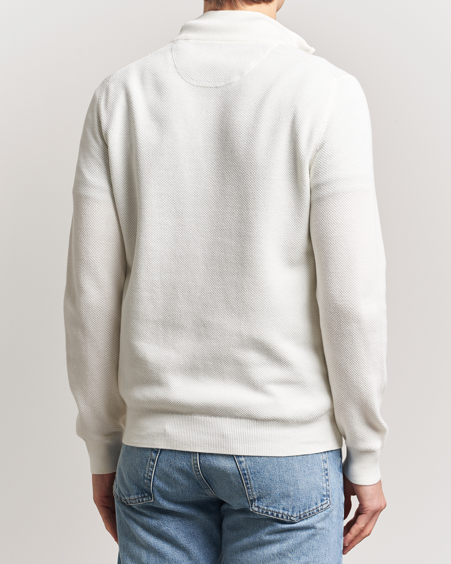 Herre | Gensere | GANT | Cotton Pique Half Zip Eggshell