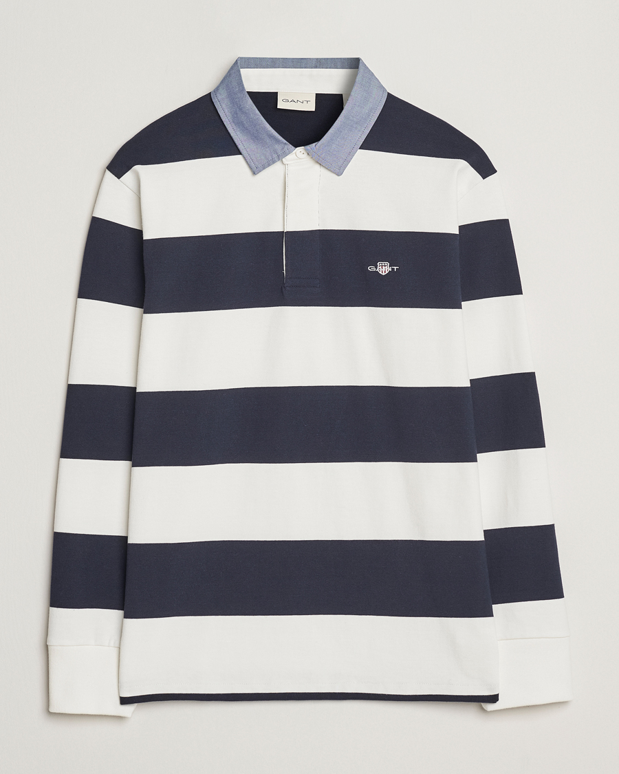 Herre | Gensere | Gant | Chambray Barstriped Rugger Eggshell