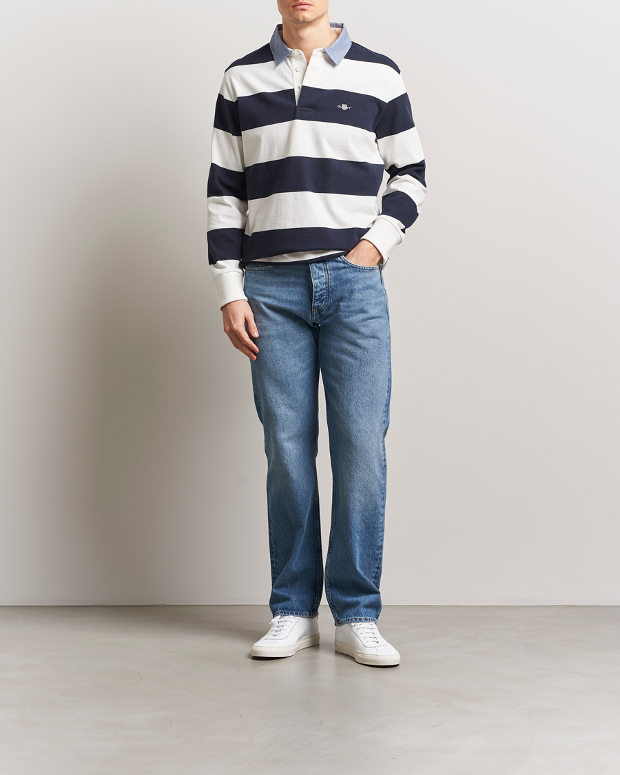 Herre | Gensere | GANT | Chambray Barstriped Rugger Eggshell