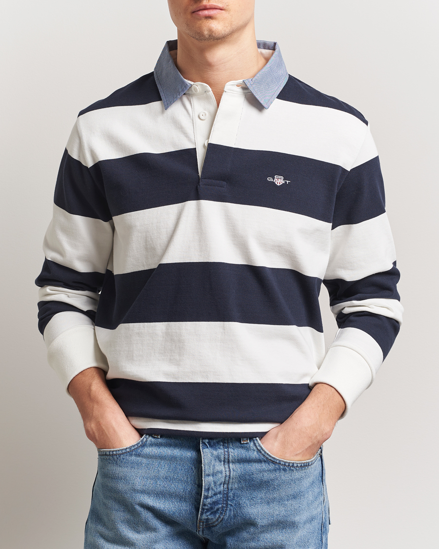 Herre | Gensere | Gant | Chambray Barstriped Rugger Eggshell