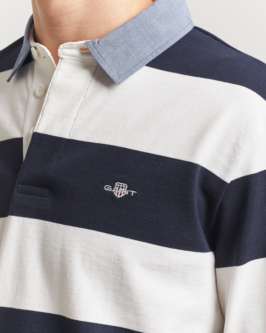 Herre | Gensere | GANT | Chambray Barstriped Rugger Eggshell