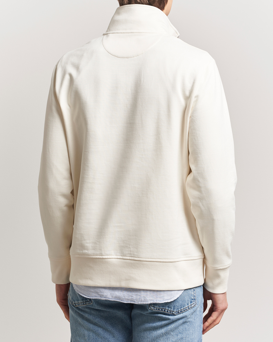 Herre | Gensere | GANT | Script Graphic Half Zip Sweater Cream