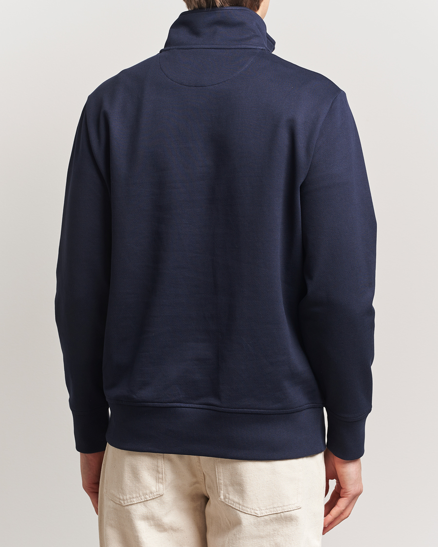 Herre | Gensere | GANT | Script Graphic Half Zip Sweater Evening Blue