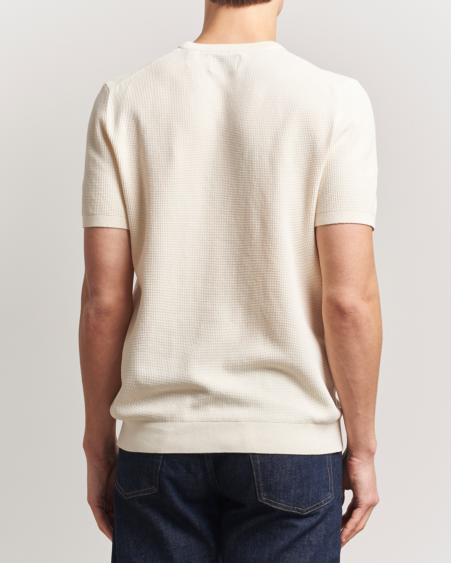 Herre | T-Shirts | GANT | Micro Textured Crew Neck T-shirt Cream