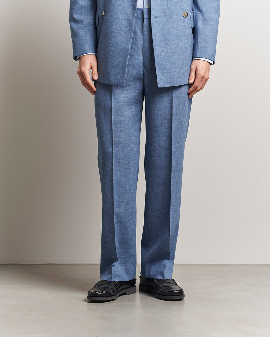 Herre | Bukser | GANT | Mouline Wool Suit Trousers Salty Sea