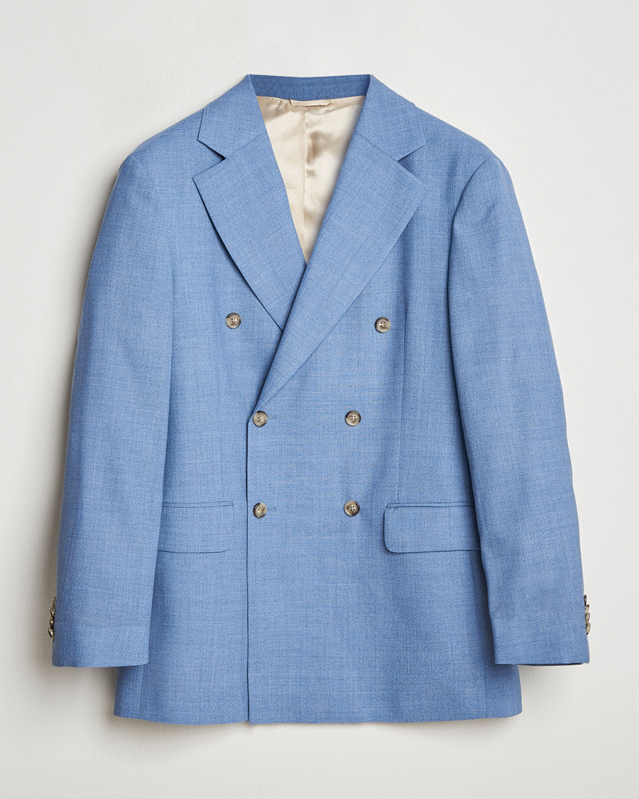 Herre | Dressjakker | GANT | Mouline Wool Double Breasted Suit Jacket Salty Sea