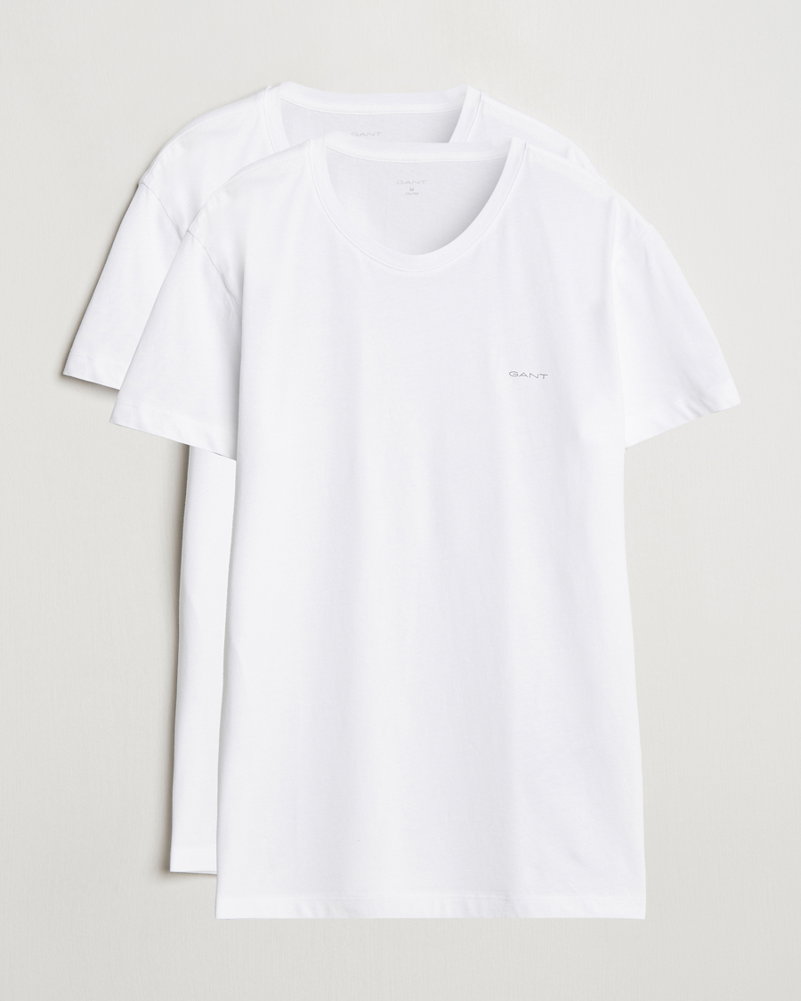 Herre | T-Shirts | GANT | 2-Pack Crew Neck T-Shirt White