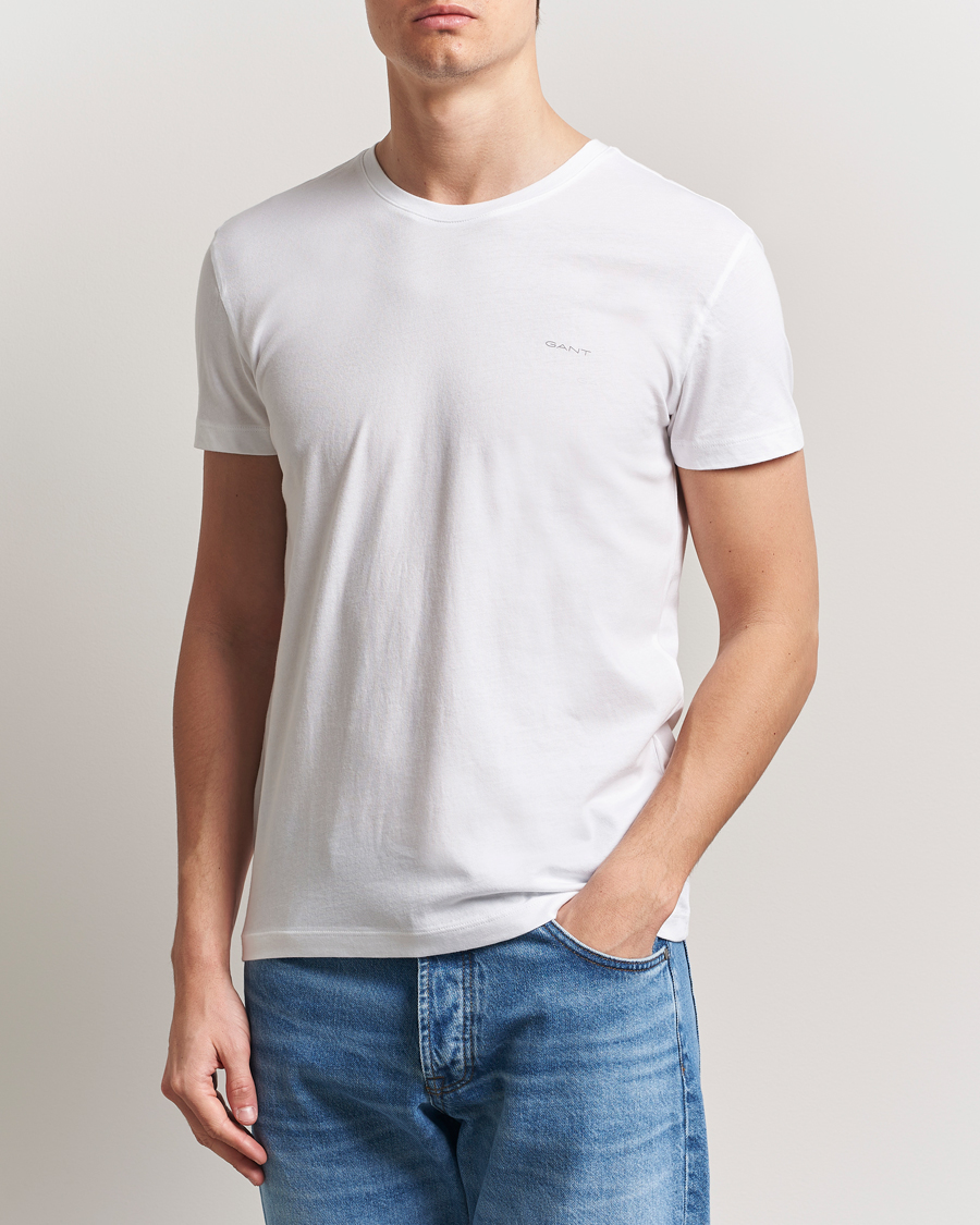 Herre | T-Shirts | GANT | 2-Pack Crew Neck T-Shirt White