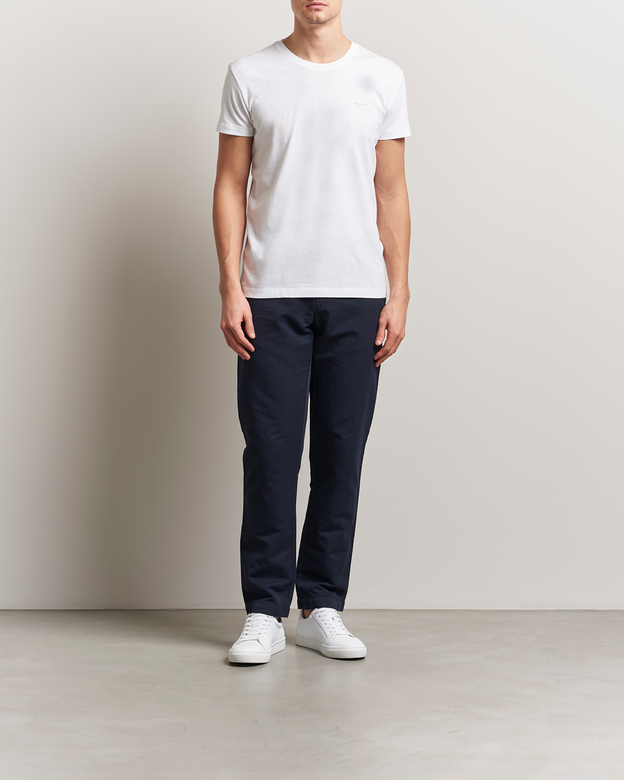 Herre | T-Shirts | Gant | 2-Pack Crew Neck T-Shirt Black/White