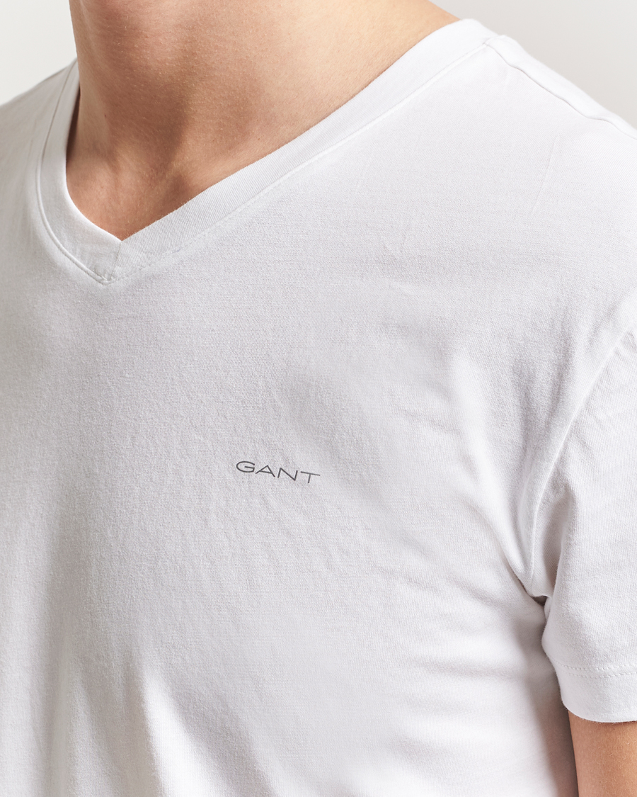 Herre | T-Shirts | GANT | 2-Pack V-Neck T-shirt White