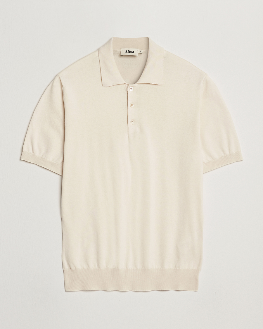 Herre | Pikéer | Altea | Short Sleeve Cotton Polo Off White