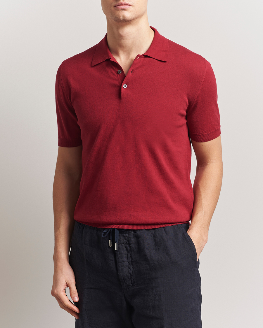 Herre | Pikéer | Altea | Short Sleeve Cotton Polo Burgundy