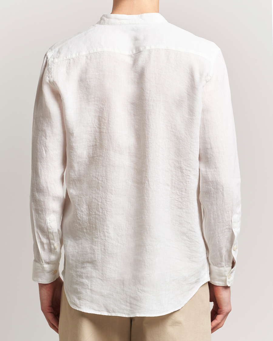 Herre | Skjorter | Altea | Linen Guru Collar Shirt White