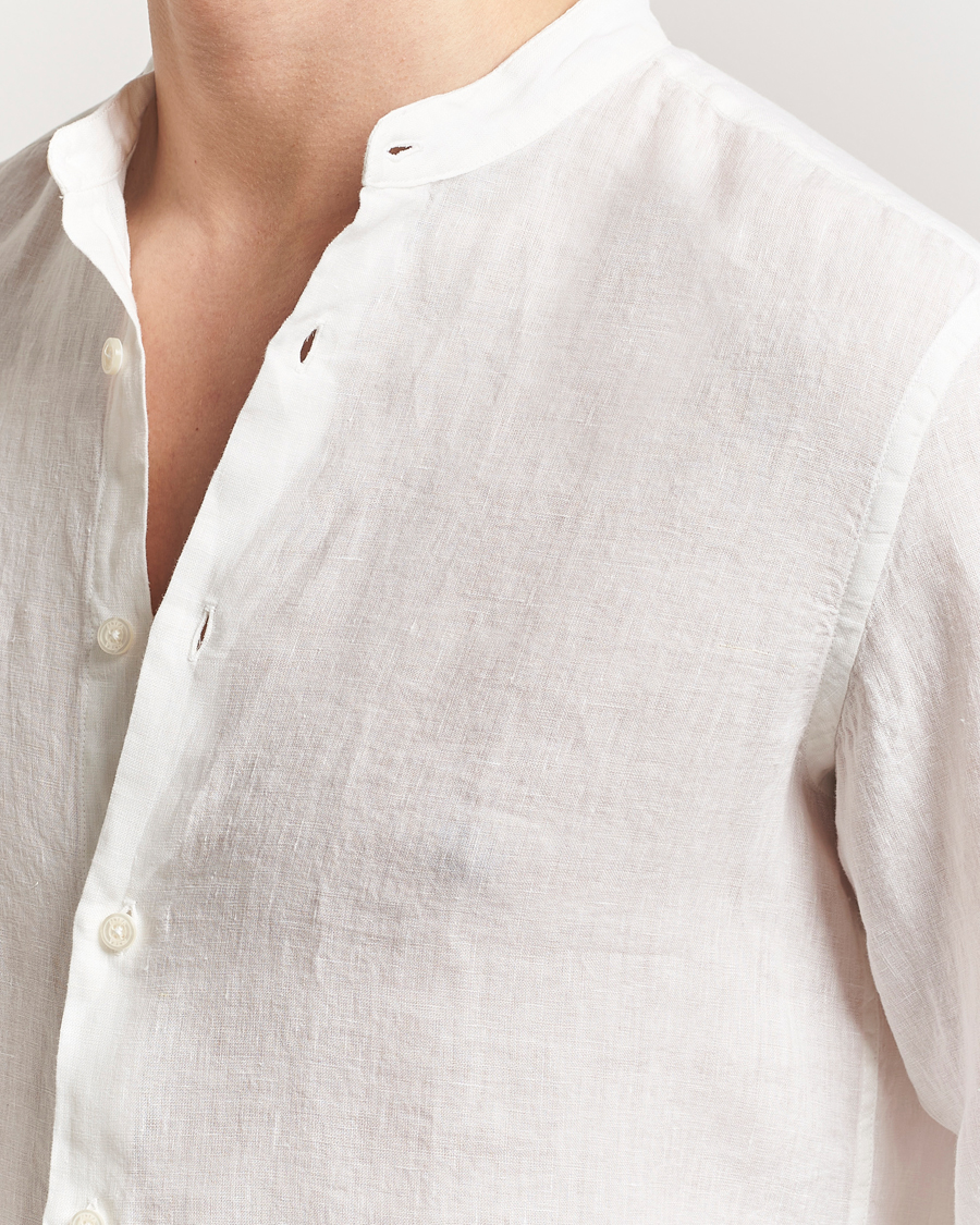 Herre | Skjorter | Altea | Linen Guru Collar Shirt White