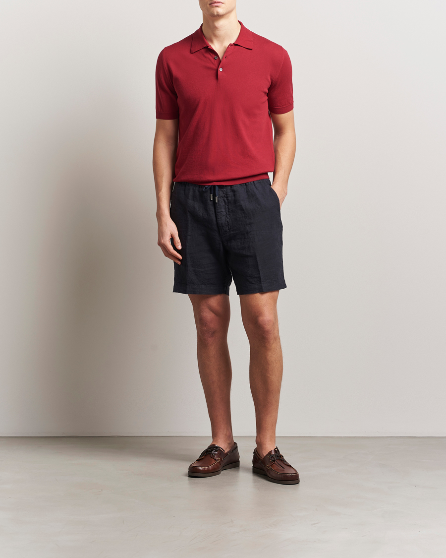 Herre | Shorts | Altea | Linen Drawstring Shorts Navy