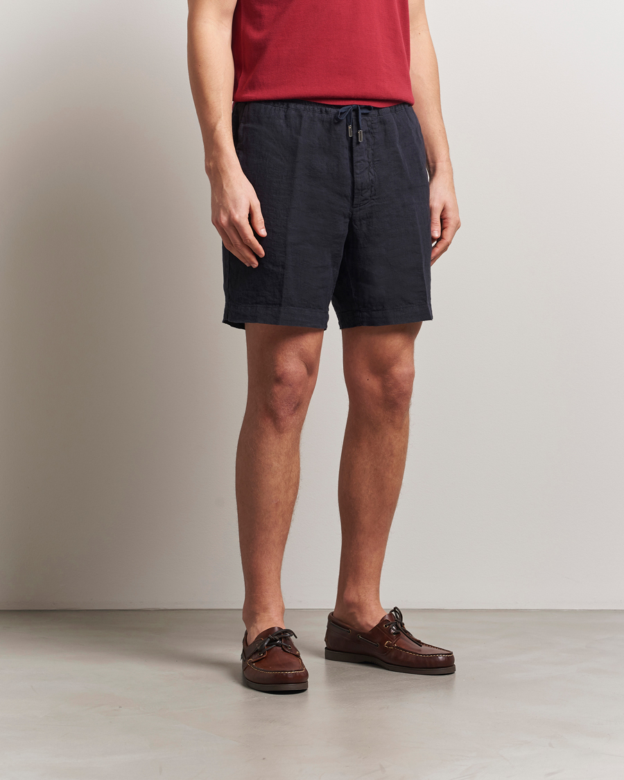 Herre | Shorts | Altea | Linen Drawstring Shorts Navy