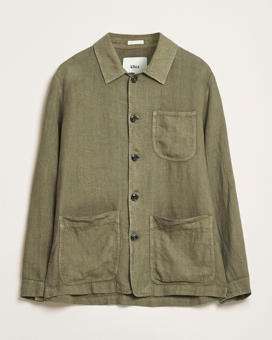 Herre | Jakker | Altea | Linen Chore Jacket Military