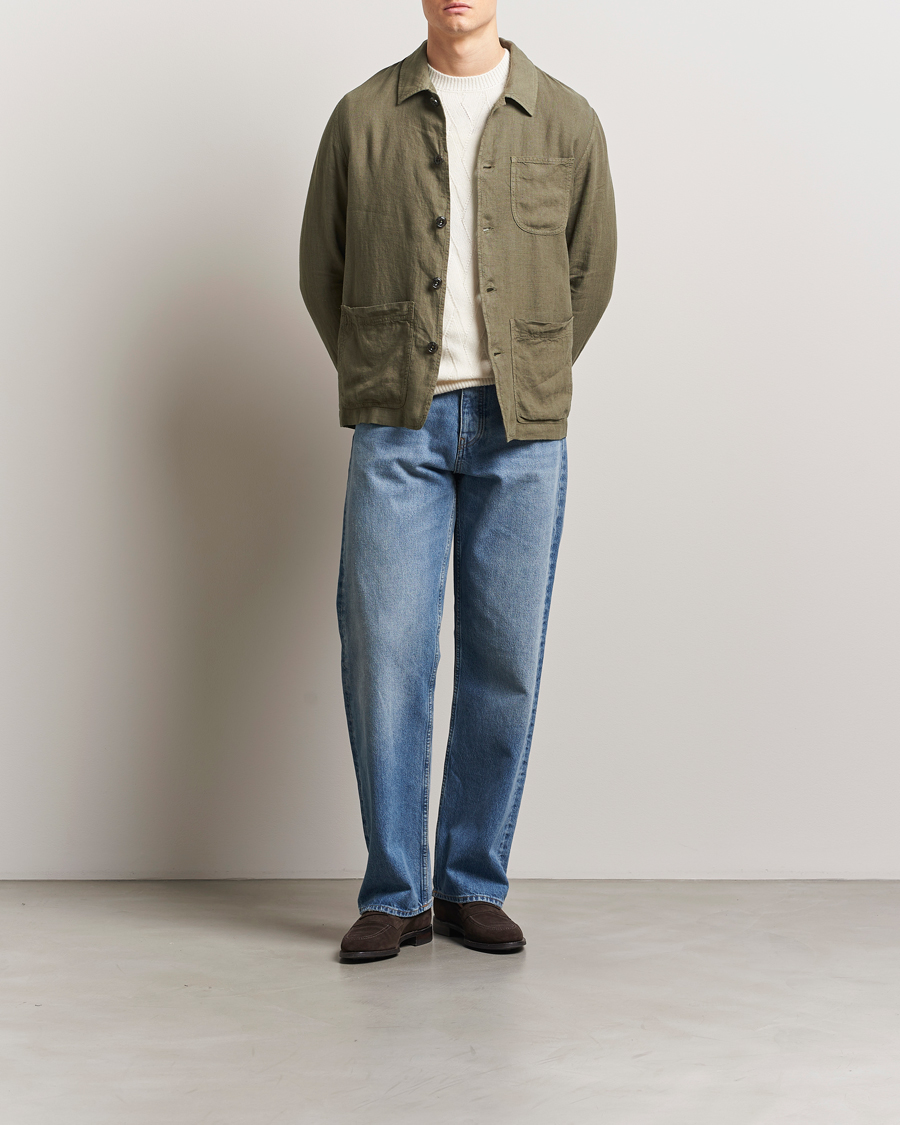 Herre | Jakker | Altea | Linen Chore Jacket Military