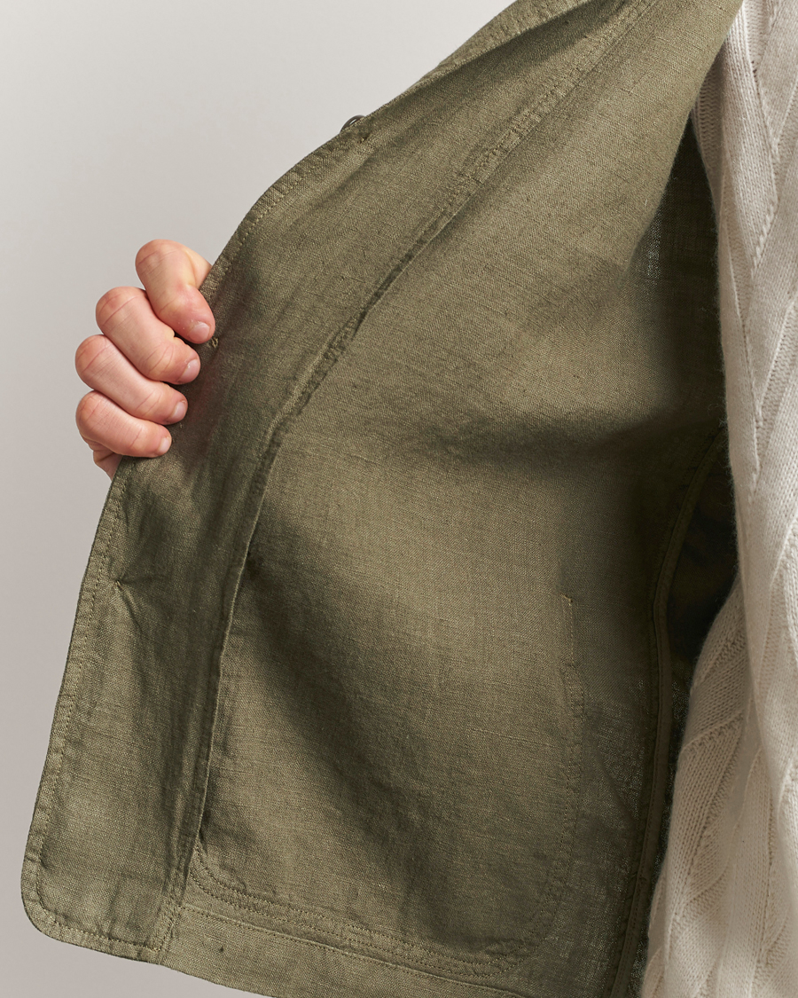 Herre | Jakker | Altea | Linen Chore Jacket Military