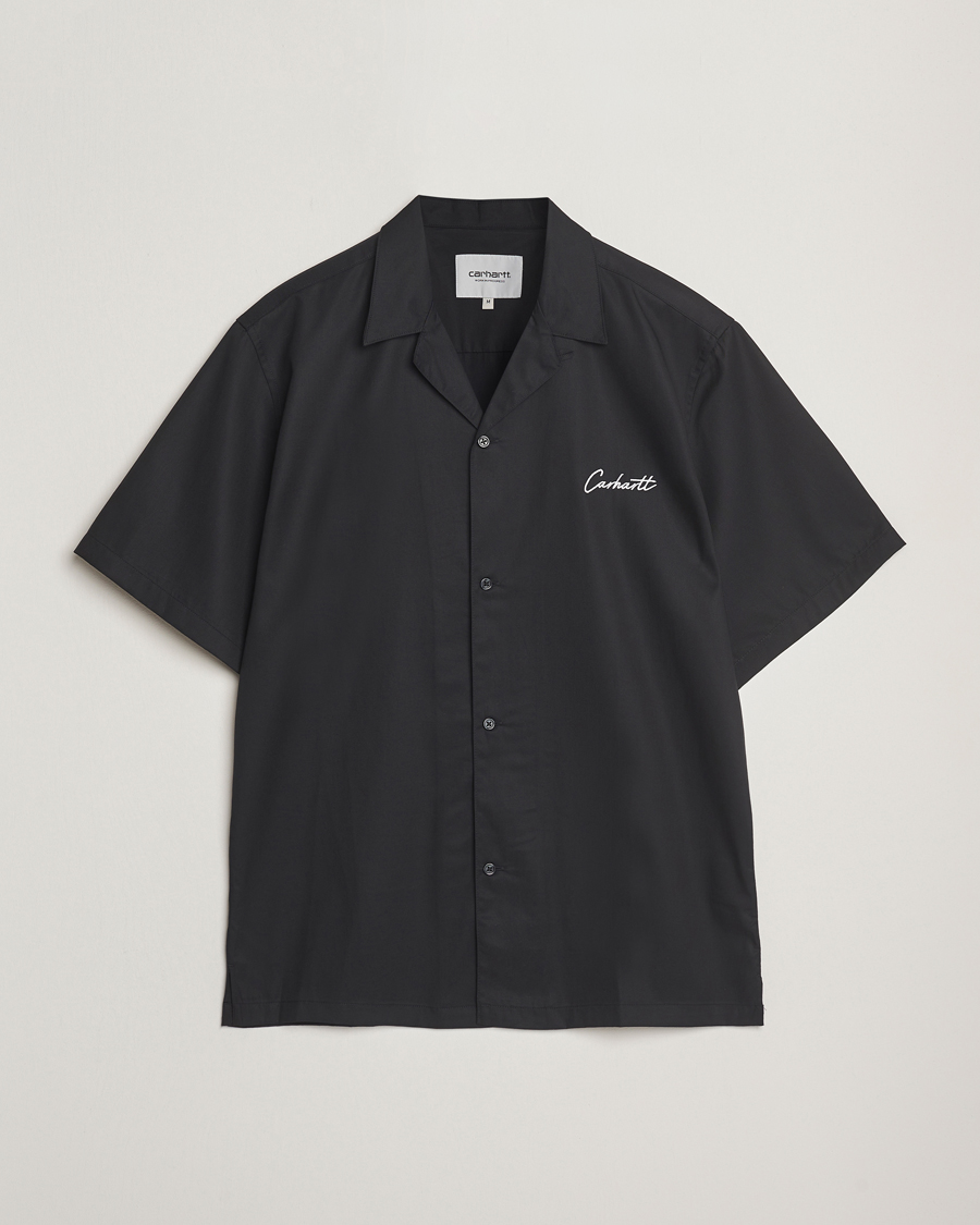 Herre | Skjorter | Carhartt WIP | Short Sleeve Cotton/Tencel Delrey Shirt Black/White