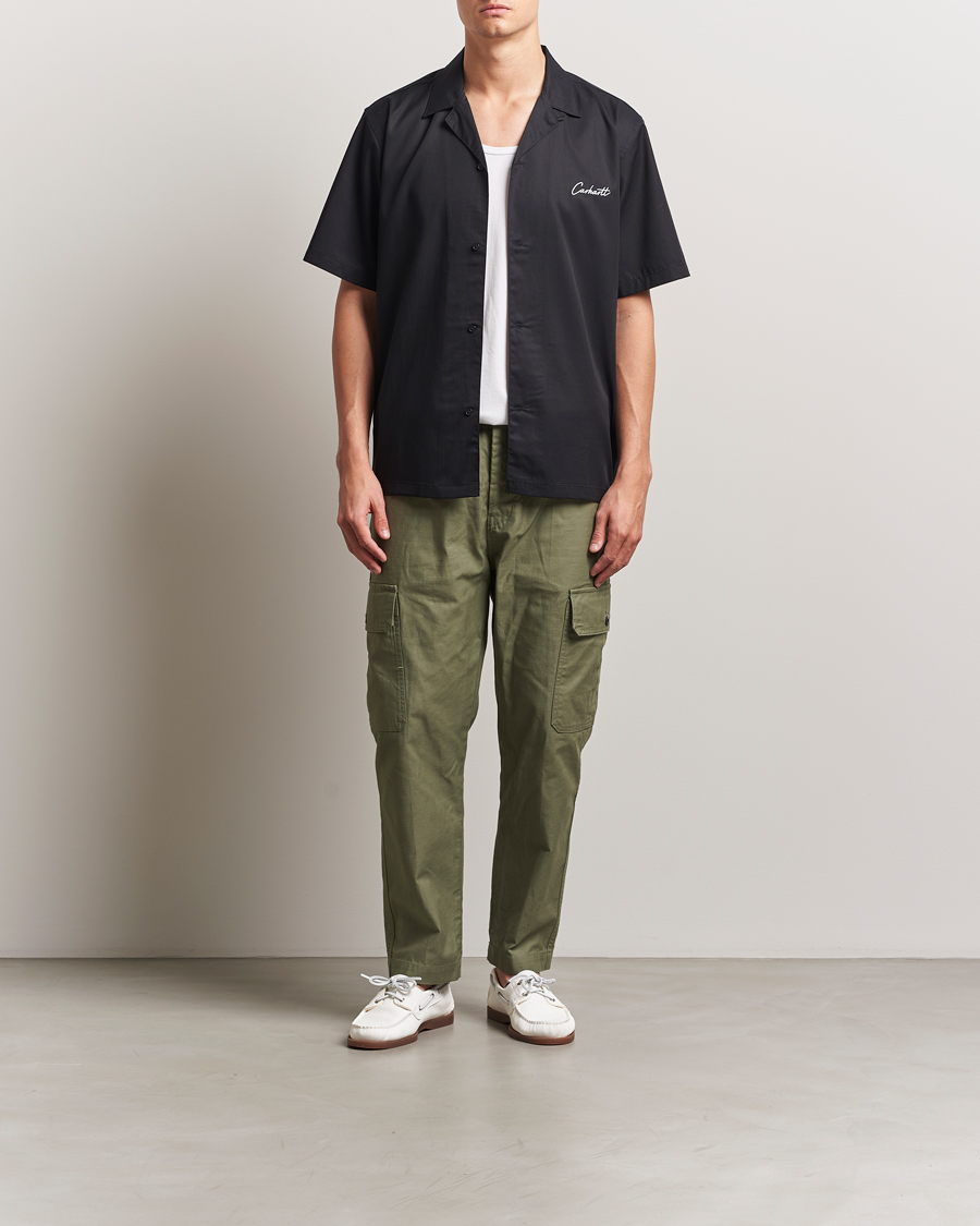Herre | Skjorter | Carhartt WIP | Short Sleeve Cotton/Tencel Delrey Shirt Black/White