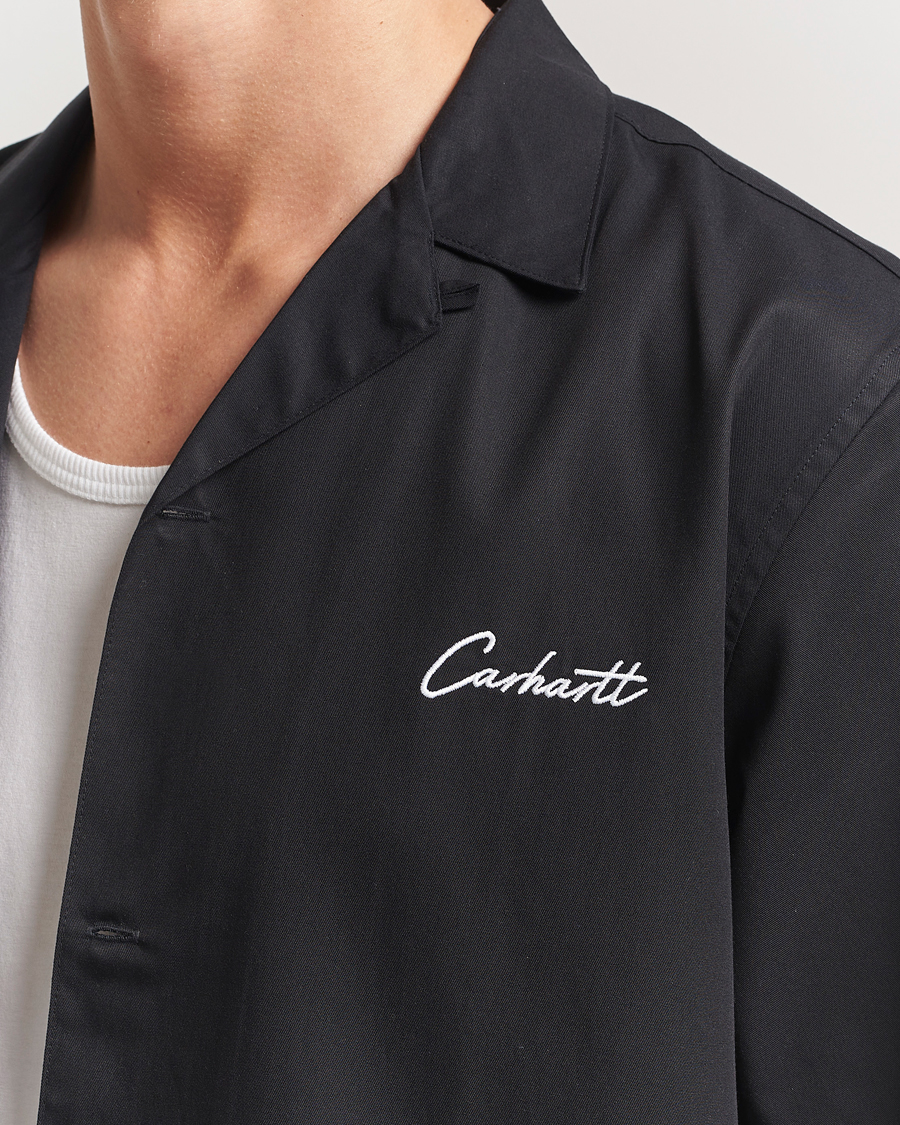 Herre | Skjorter | Carhartt WIP | Short Sleeve Cotton/Tencel Delrey Shirt Black/White