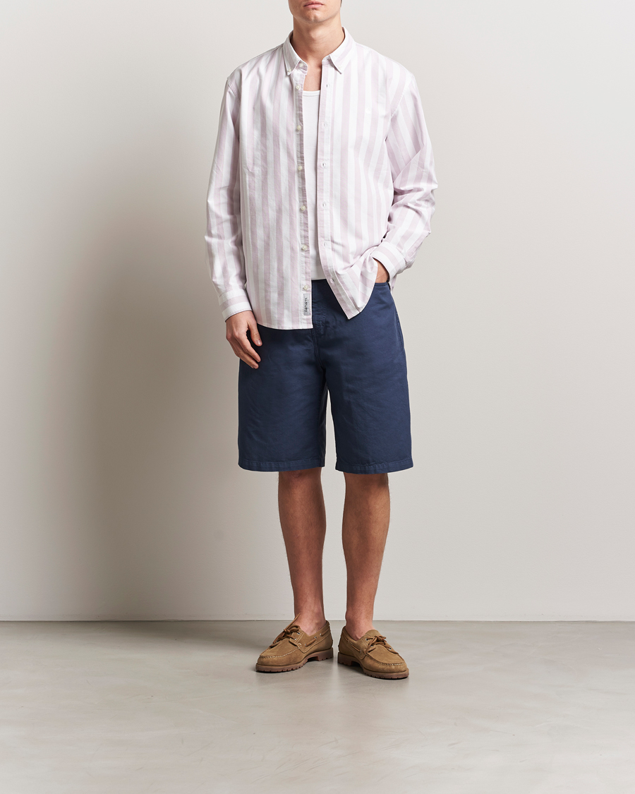 Herre | Skjorter | Carhartt WIP | Dillon Striped Oxford Shirt Hortensia/White