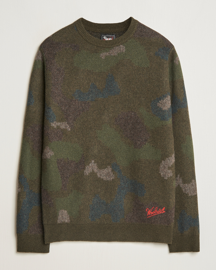 Herre | Gensere | Woolrich | Lambswool Crewneck by Todd Snyder Green Camo