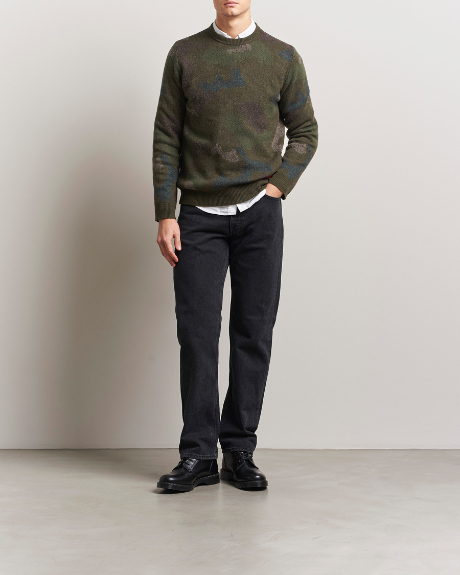 Herre | Gensere | Woolrich | Lambswool Crewneck by Todd Snyder Green Camo