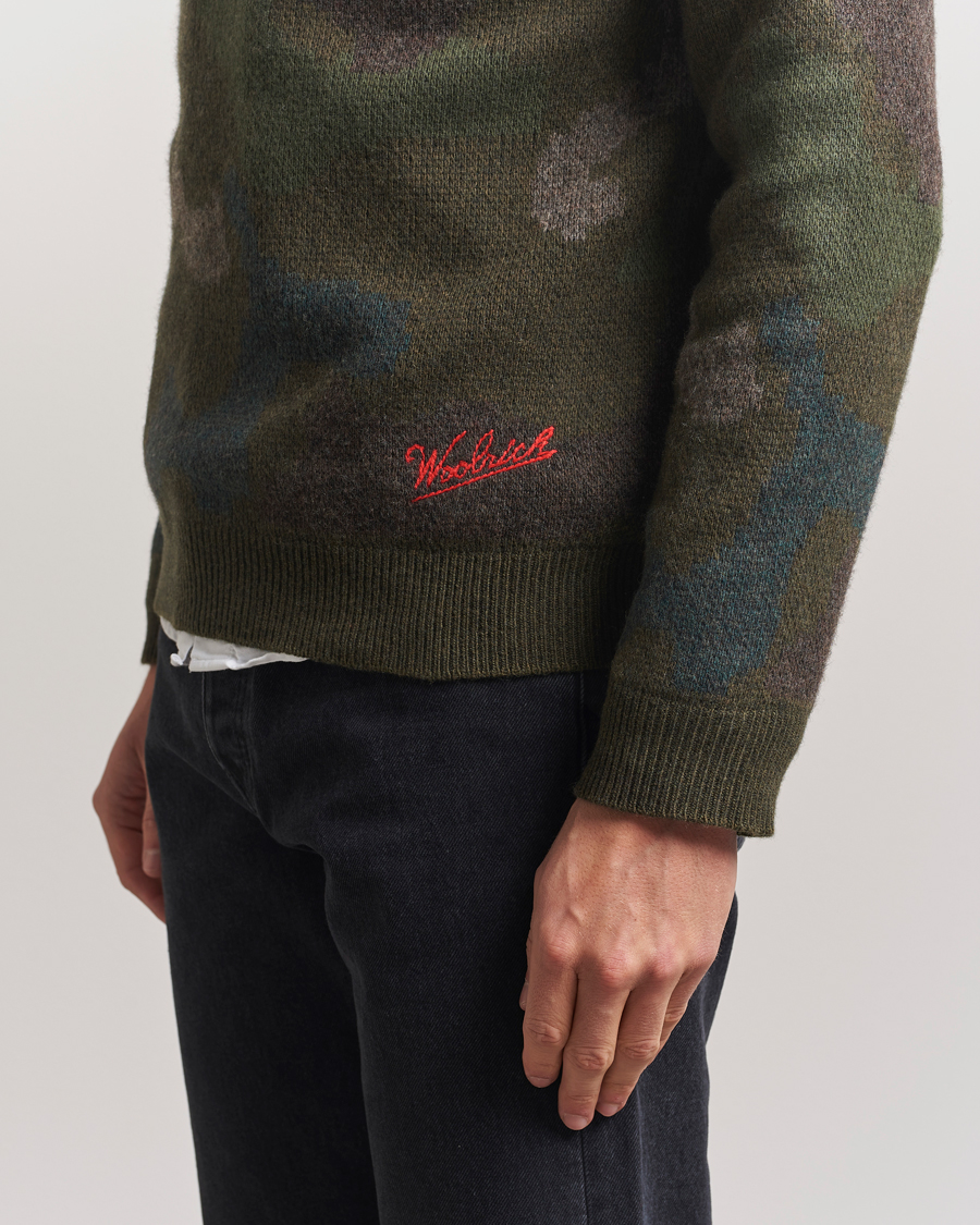 Herre | Gensere | Woolrich | Lambswool Crewneck by Todd Snyder Green Camo