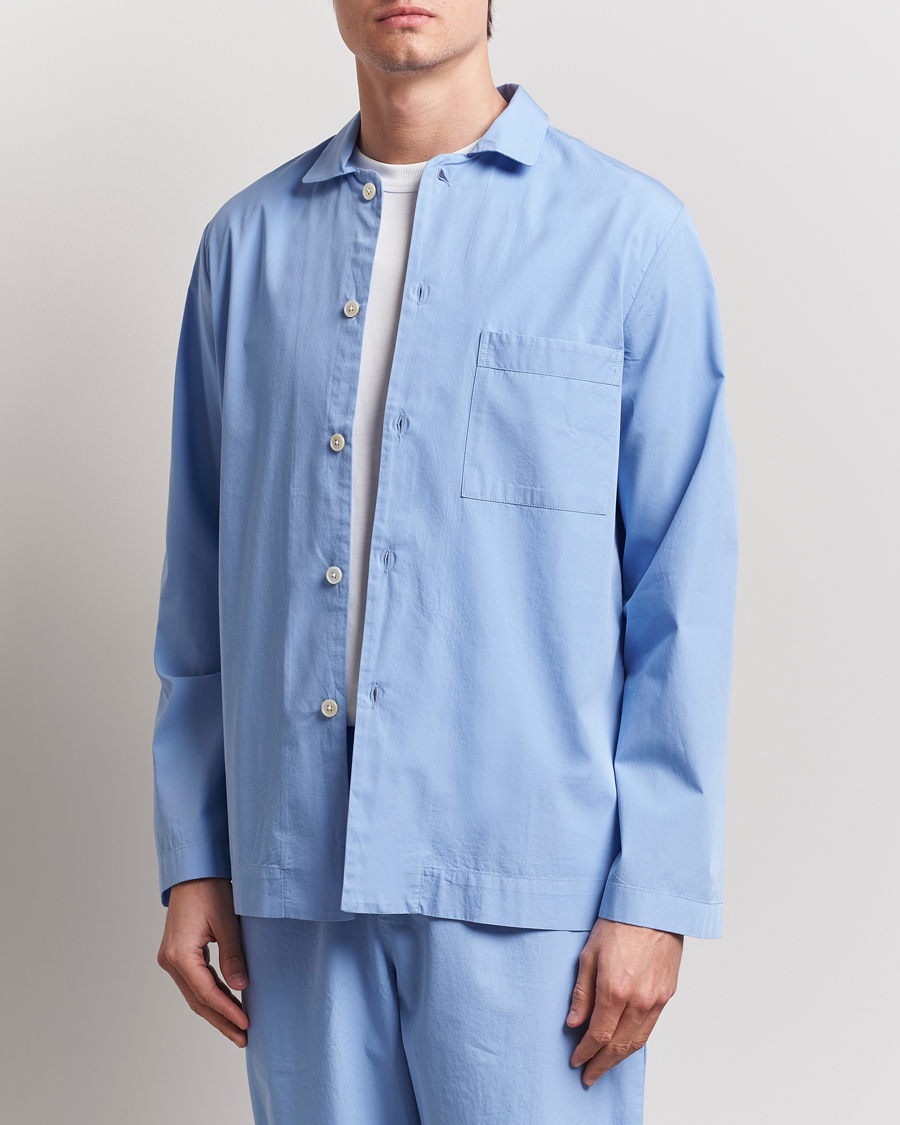 Herre | Pyjamaser og badekåper | Tekla | Poplin Pyjama Shirt Cornflower Blue