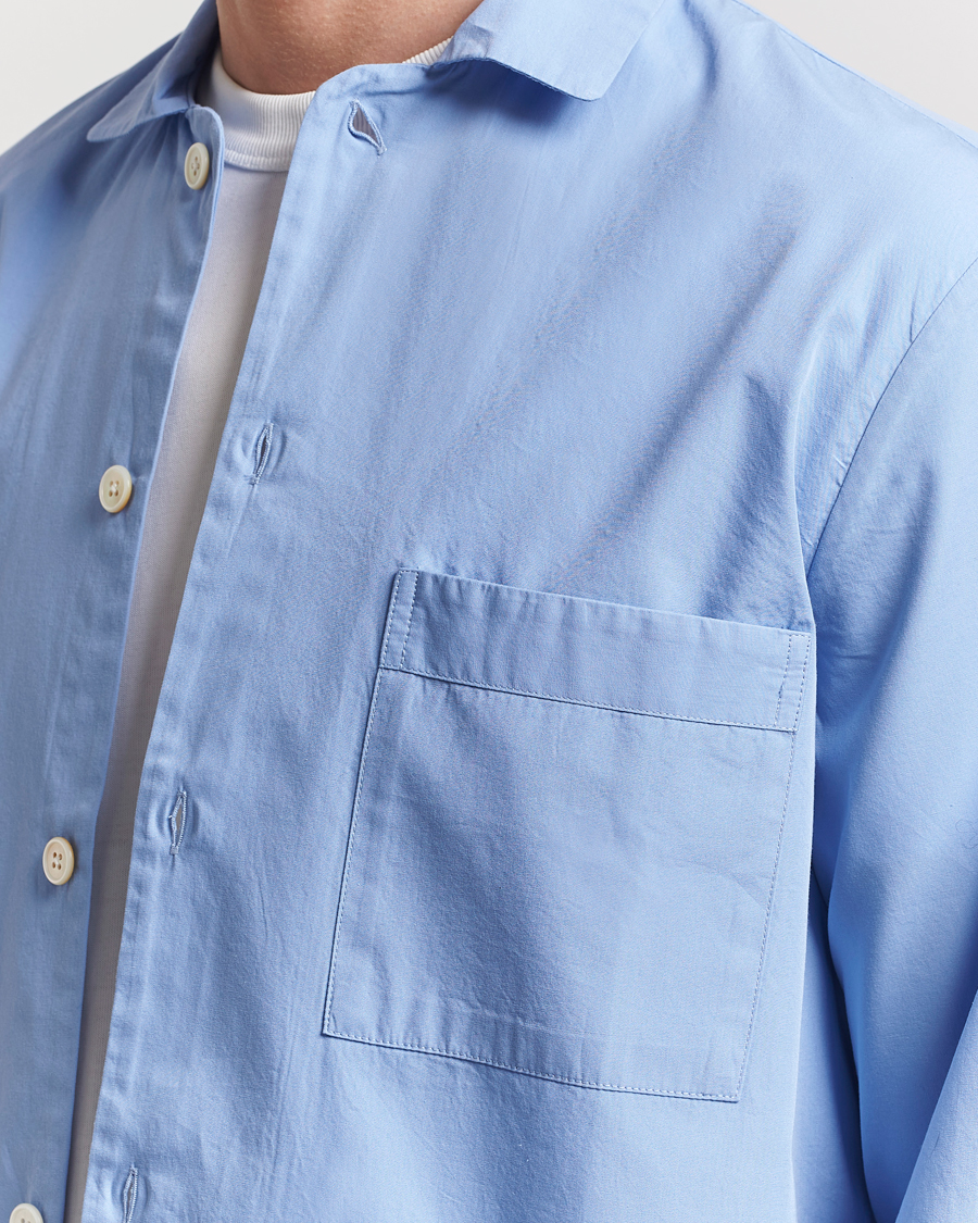 Herre | Pyjamaser og badekåper | Tekla | Poplin Pyjama Shirt Cornflower Blue