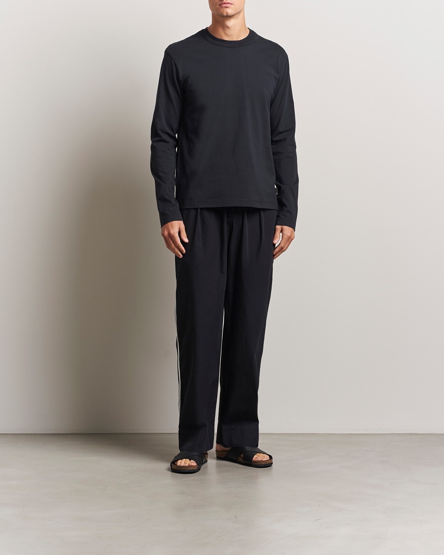 Herre | Pyjamaser og badekåper | Tekla | Grosgrain Stripes Pyjama Pants All Black