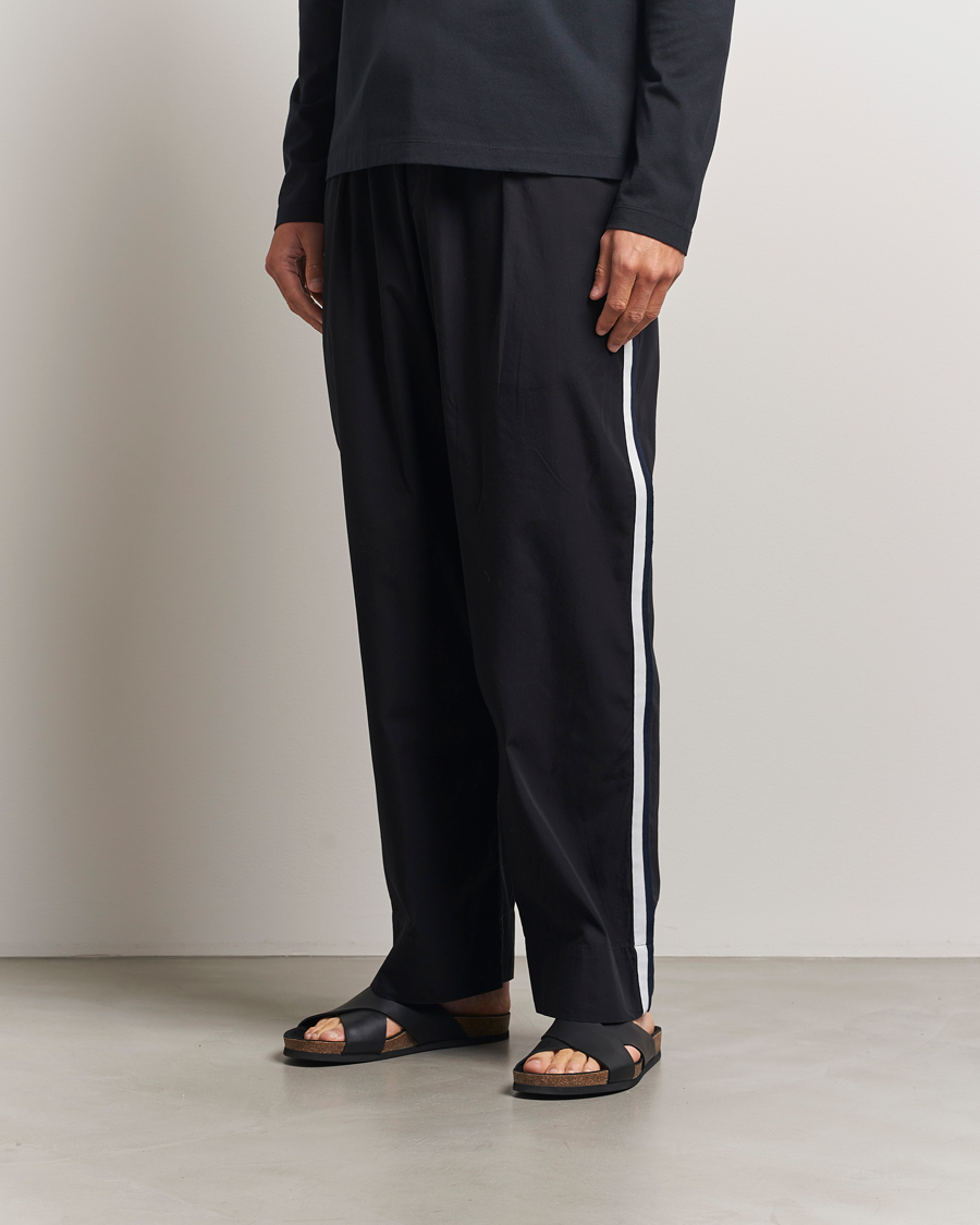 Herre | Pyjamaser og badekåper | Tekla | Grosgrain Stripes Pyjama Pants All Black